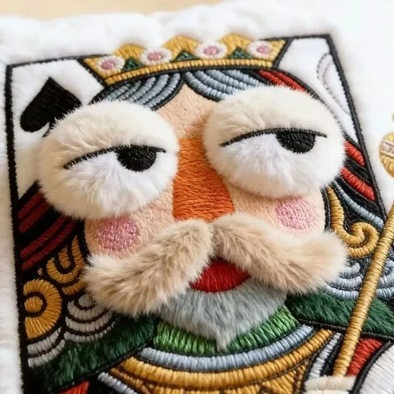 Big-Eyes Embroidered Decorative Cushion | 35 × 40 cm