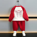 Boys' sweatshirt and trousers set in Navy Blue and Burgundy