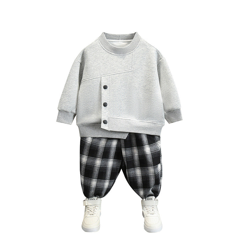 Boys' Two-Piece Outfit | Black & Heather Gray