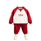 Boys' sweatshirt and trousers set in Navy Blue and Burgundy