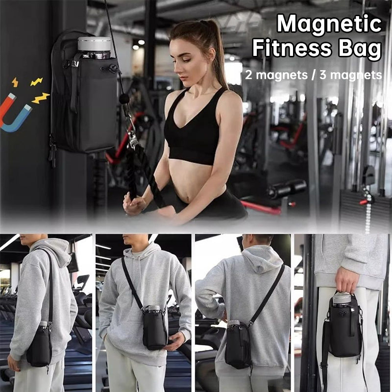 Magnetic Gym Organizer Bag with Phone & Bottle Pockets
