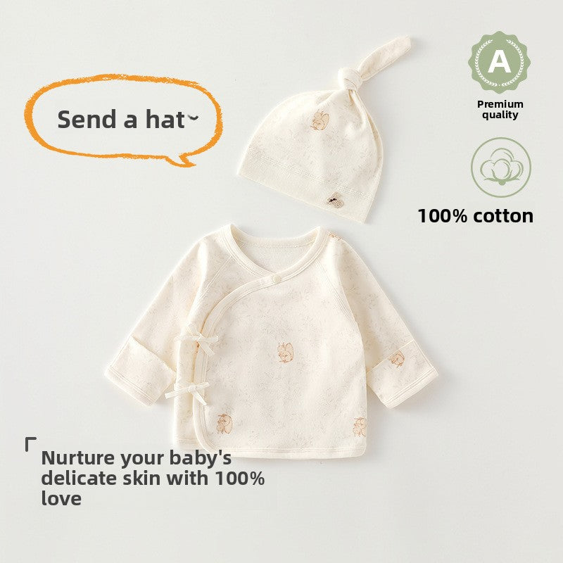 Newborn Cotton Long-Sleeve Bodysuit & Matching Hat Set