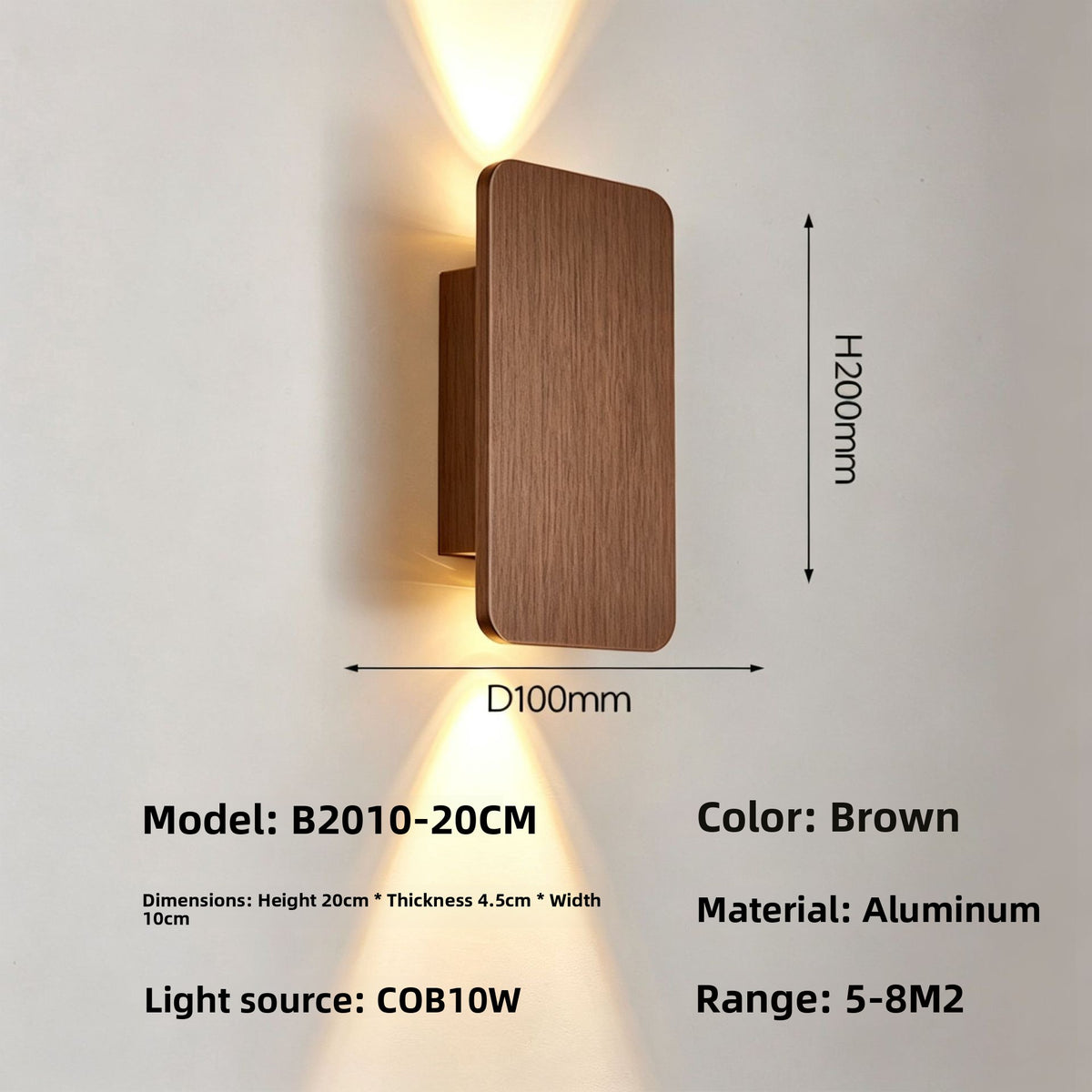 Brushed Aluminium LED Wall Lamp – Up & Down Lighting