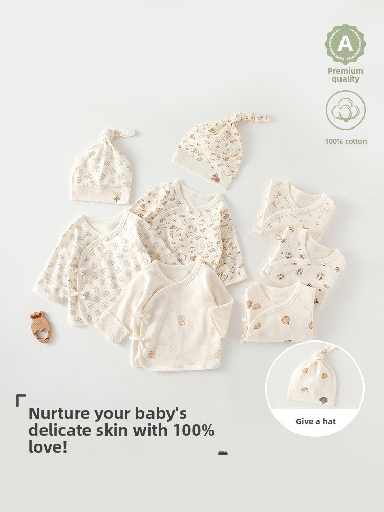 Newborn Cotton Long-Sleeve Bodysuit & Matching Hat Set