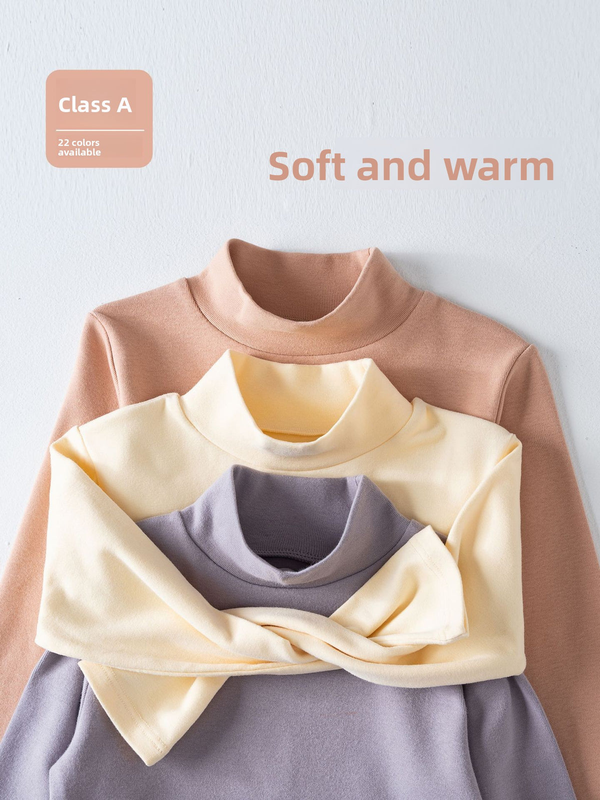 Children's Brushed Cotton Mock-Neck Long-Sleeve Top