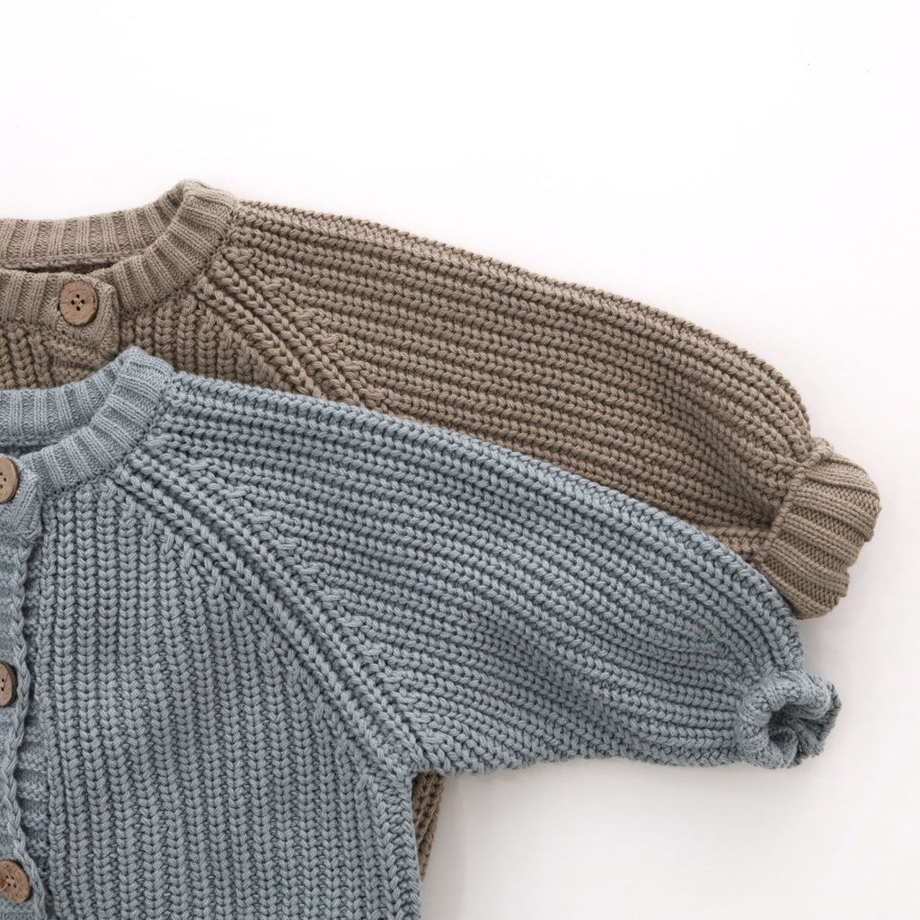 Pull enfant en coton à grosses mailles et col rond