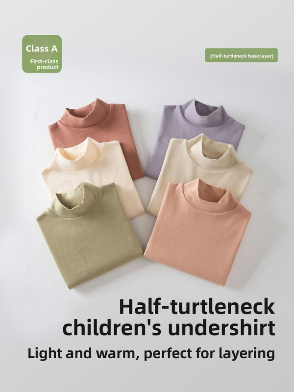 Children's Brushed Cotton Mock-Neck Long-Sleeve Top