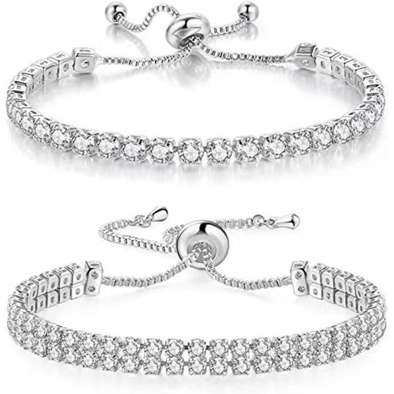 Copper Tennis Bracelet | Silver-Red, 17 or 19 cm