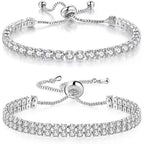 Copper Tennis Bracelet | Silver-Red, 17 or 19 cm