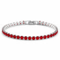 Copper Tennis Bracelet | Silver-Red, 17 or 19 cm