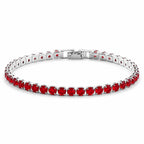 Copper Tennis Bracelet | Silver-Red, 17 or 19 cm