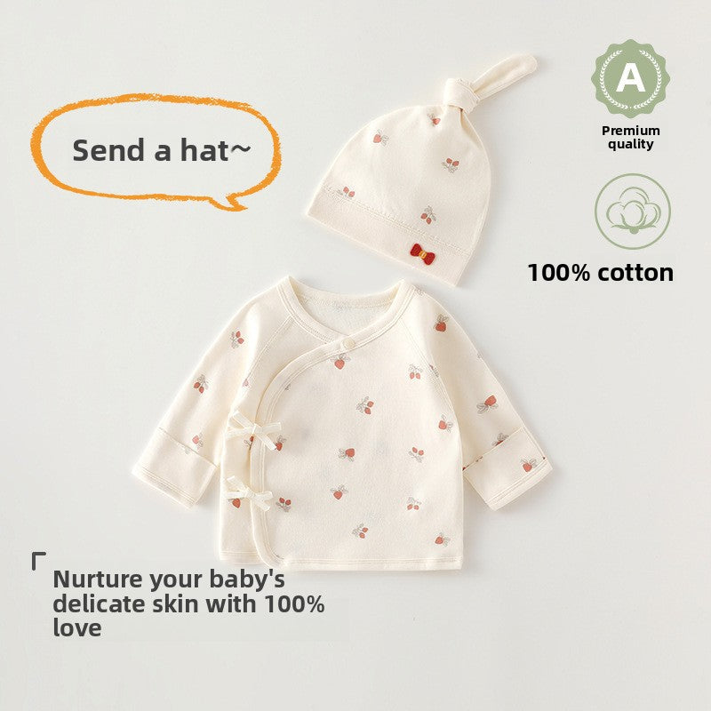 Newborn Cotton Long-Sleeve Bodysuit & Matching Hat Set