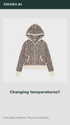 Leopard-Print Hooded Knit Sweater | Gray & Apricot — everyday problem and solution