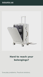 Front-Opening Suitcase with TSA Lock & Brake Wheels — everyday problem and solution