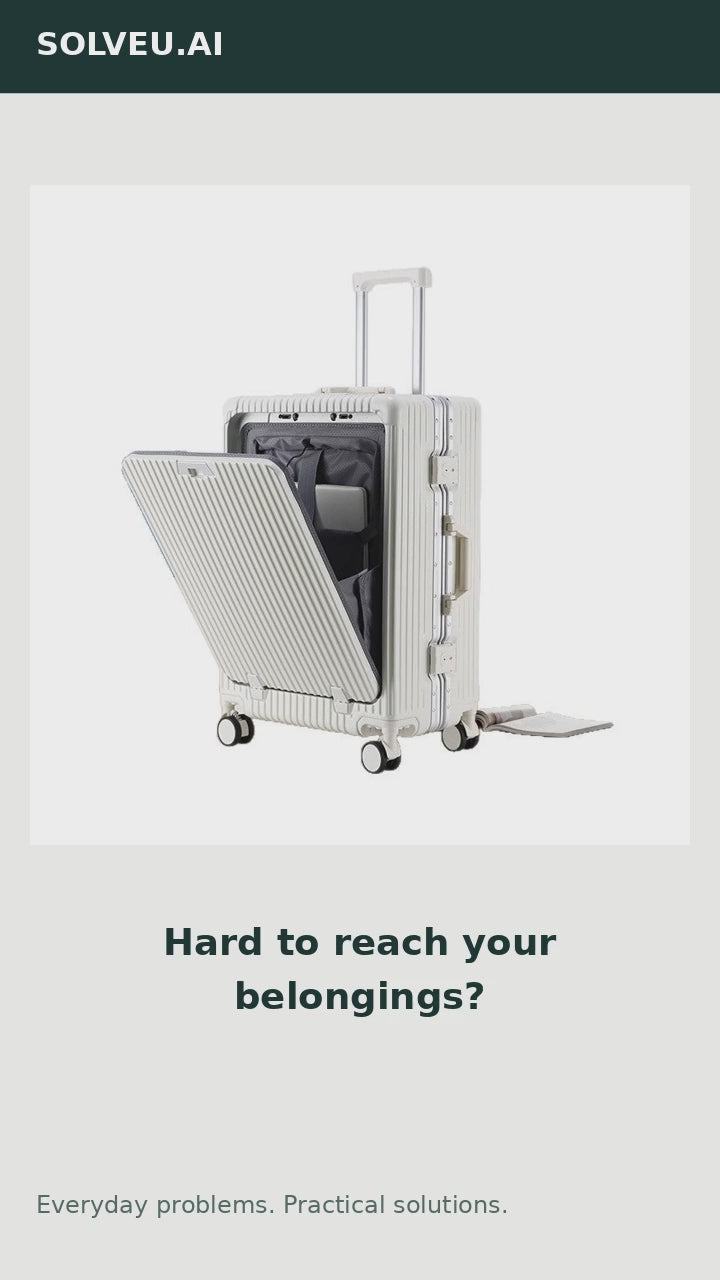 Front-Opening Suitcase with TSA Lock & Brake Wheels — everyday problem and solution