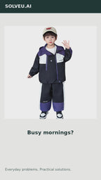 Boys' Hooded Two-Piece Outfit | Black & Coffee — everyday problem and solution