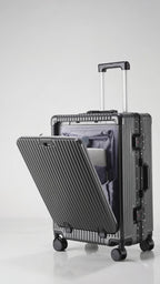 Front-Opening Suitcase with TSA Lock & Brake Wheels — product video 3